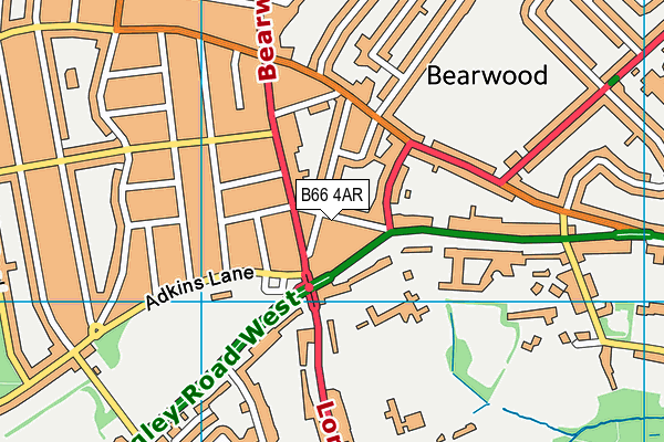 B66 4AR map - OS VectorMap District (Ordnance Survey)