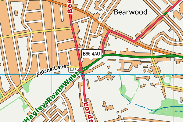 B66 4AU map - OS VectorMap District (Ordnance Survey)