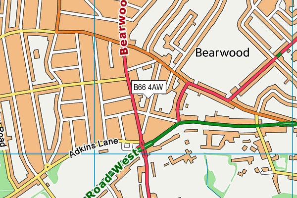 B66 4AW map - OS VectorMap District (Ordnance Survey)