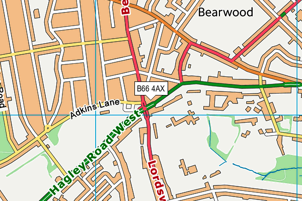 B66 4AX map - OS VectorMap District (Ordnance Survey)