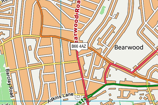 B66 4AZ map - OS VectorMap District (Ordnance Survey)