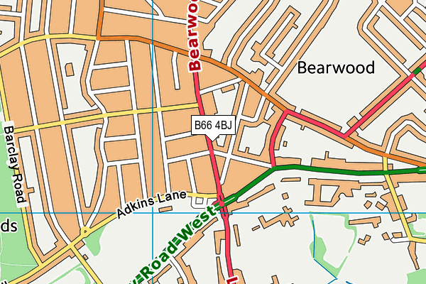 B66 4BJ map - OS VectorMap District (Ordnance Survey)