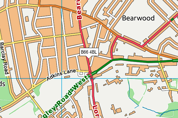 B66 4BL map - OS VectorMap District (Ordnance Survey)