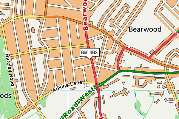 B66 4BS map - OS VectorMap District (Ordnance Survey)