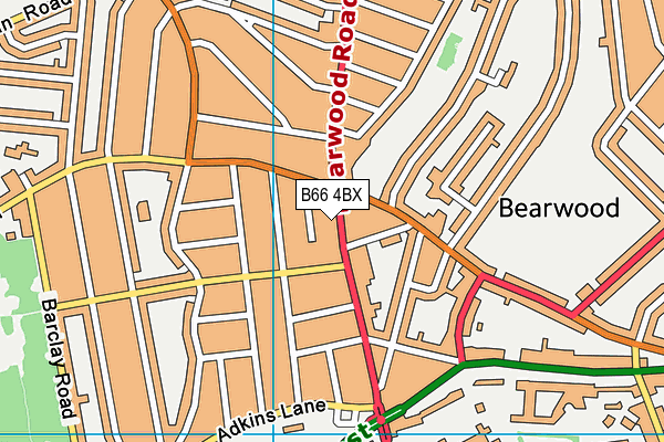 B66 4BX map - OS VectorMap District (Ordnance Survey)