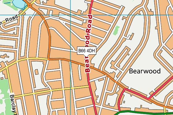 B66 4DH map - OS VectorMap District (Ordnance Survey)