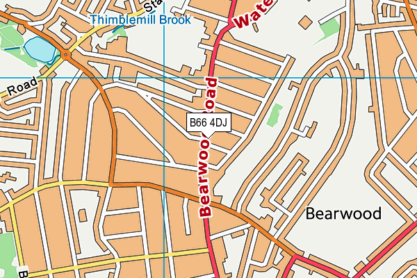 B66 4DJ map - OS VectorMap District (Ordnance Survey)