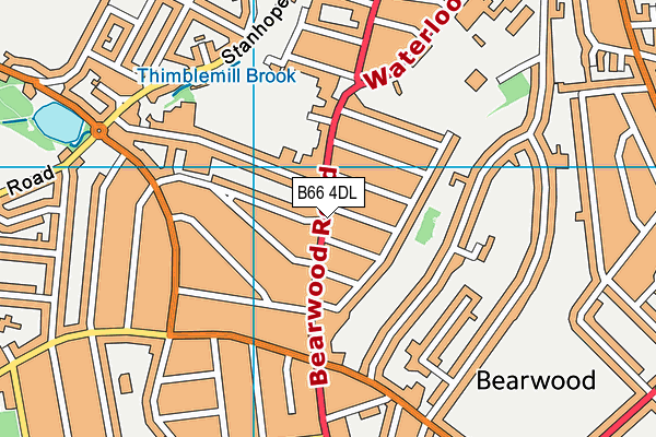 B66 4DL map - OS VectorMap District (Ordnance Survey)