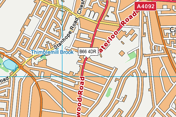 B66 4DR map - OS VectorMap District (Ordnance Survey)