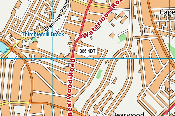 B66 4DT map - OS VectorMap District (Ordnance Survey)