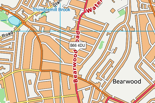 B66 4DU map - OS VectorMap District (Ordnance Survey)