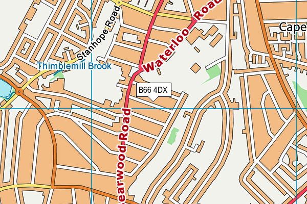 B66 4DX map - OS VectorMap District (Ordnance Survey)