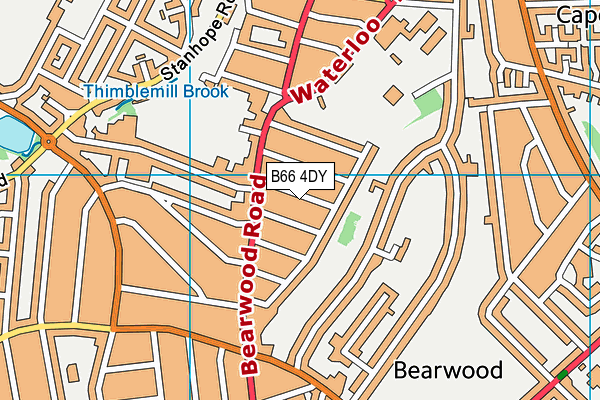 B66 4DY map - OS VectorMap District (Ordnance Survey)