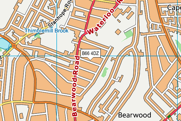 B66 4DZ map - OS VectorMap District (Ordnance Survey)