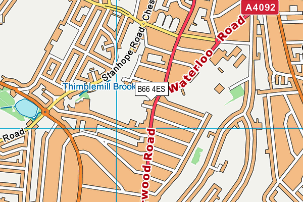 B66 4ES map - OS VectorMap District (Ordnance Survey)