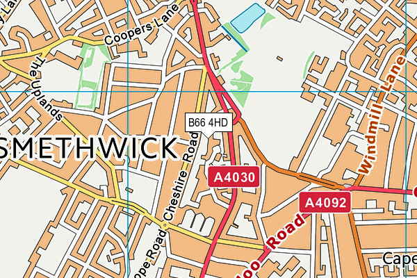 B66 4HD map - OS VectorMap District (Ordnance Survey)