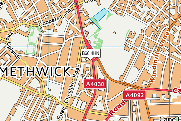 B66 4HN map - OS VectorMap District (Ordnance Survey)