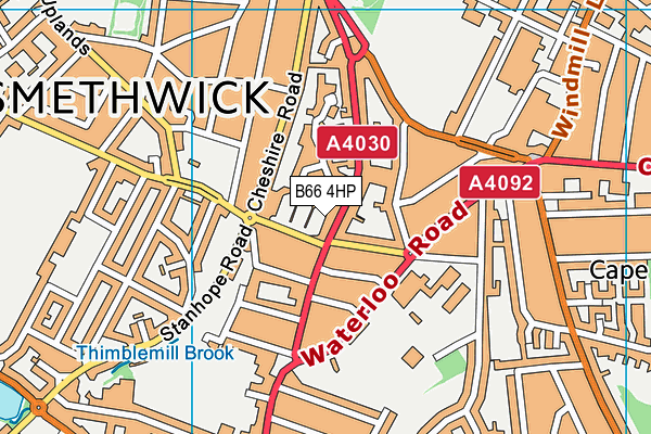 B66 4HP map - OS VectorMap District (Ordnance Survey)