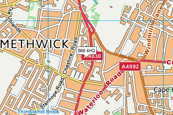 B66 4HQ map - OS VectorMap District (Ordnance Survey)