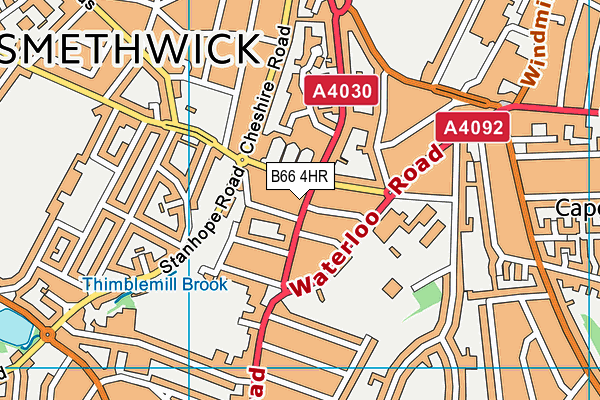 B66 4HR map - OS VectorMap District (Ordnance Survey)