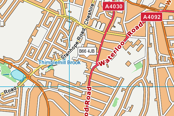 B66 4JB map - OS VectorMap District (Ordnance Survey)