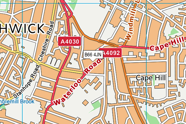 B66 4JN map - OS VectorMap District (Ordnance Survey)