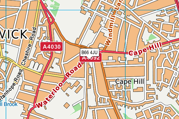 B66 4JU map - OS VectorMap District (Ordnance Survey)