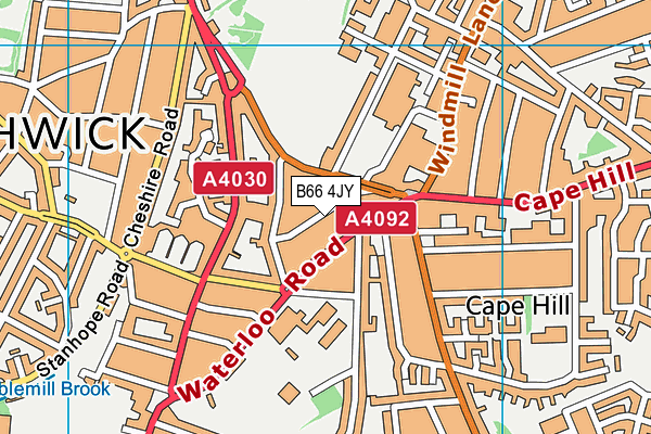 B66 4JY map - OS VectorMap District (Ordnance Survey)