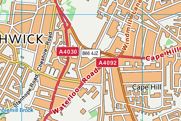 B66 4JZ map - OS VectorMap District (Ordnance Survey)