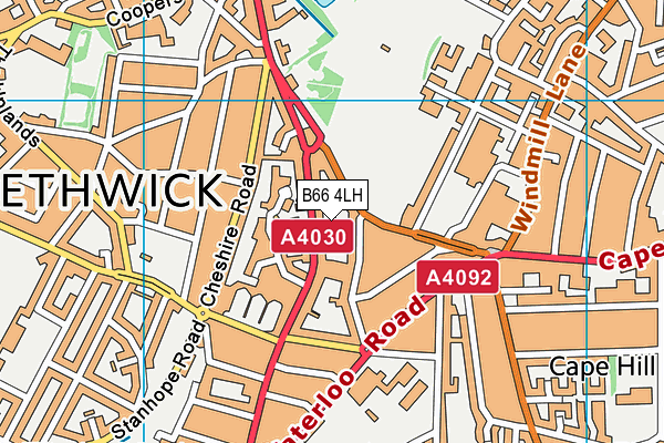 B66 4LH map - OS VectorMap District (Ordnance Survey)