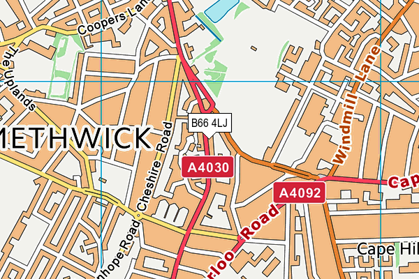 B66 4LJ map - OS VectorMap District (Ordnance Survey)