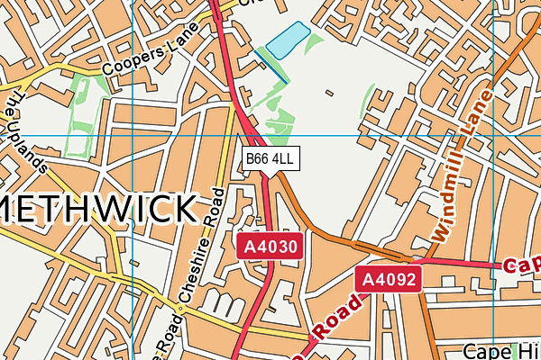 B66 4LL map - OS VectorMap District (Ordnance Survey)