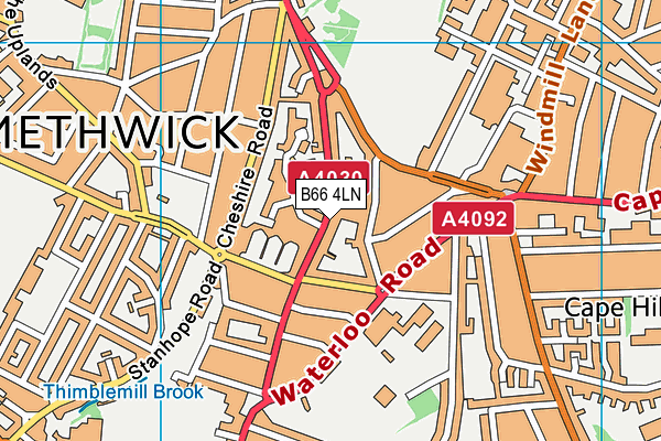 B66 4LN map - OS VectorMap District (Ordnance Survey)