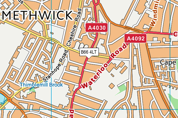 B66 4LT map - OS VectorMap District (Ordnance Survey)