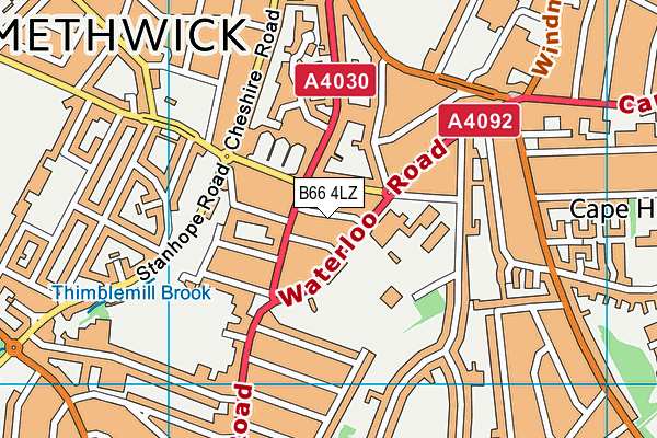 B66 4LZ map - OS VectorMap District (Ordnance Survey)