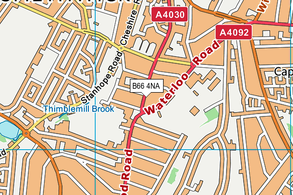 B66 4NA map - OS VectorMap District (Ordnance Survey)