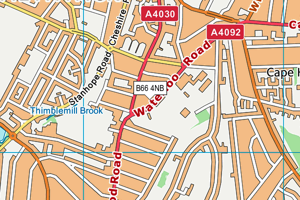 B66 4NB map - OS VectorMap District (Ordnance Survey)