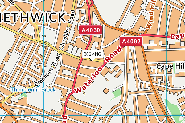 B66 4NG map - OS VectorMap District (Ordnance Survey)