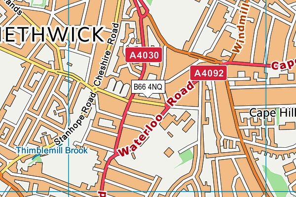 B66 4NQ map - OS VectorMap District (Ordnance Survey)