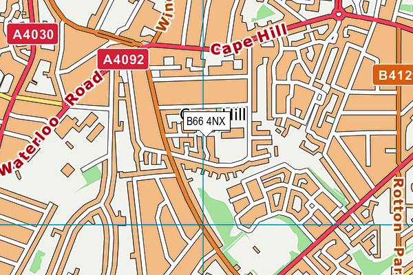 B66 4NX map - OS VectorMap District (Ordnance Survey)