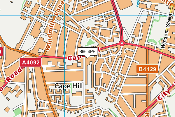 B66 4PE map - OS VectorMap District (Ordnance Survey)