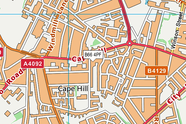 B66 4PF map - OS VectorMap District (Ordnance Survey)