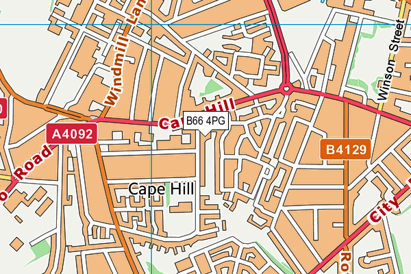 B66 4PG map - OS VectorMap District (Ordnance Survey)