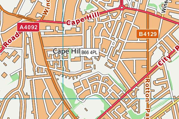 B66 4PL map - OS VectorMap District (Ordnance Survey)