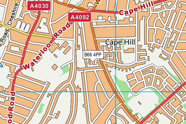 B66 4PP map - OS VectorMap District (Ordnance Survey)