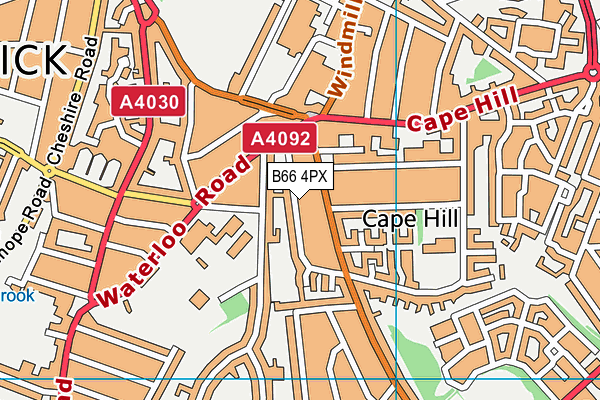 B66 4PX map - OS VectorMap District (Ordnance Survey)