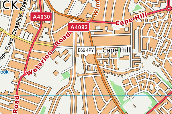 B66 4PY map - OS VectorMap District (Ordnance Survey)