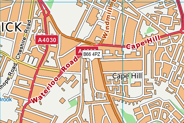 B66 4PZ map - OS VectorMap District (Ordnance Survey)