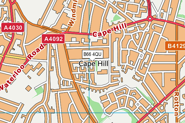 B66 4QU map - OS VectorMap District (Ordnance Survey)