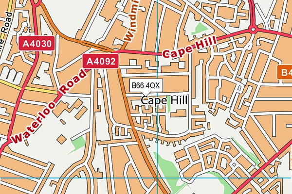 B66 4QX map - OS VectorMap District (Ordnance Survey)